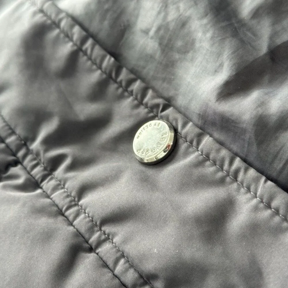 Laundry By Design Long Quilted Puffer Coat Black Faux Fur Hood Women's L Good - Picture 7 of 12